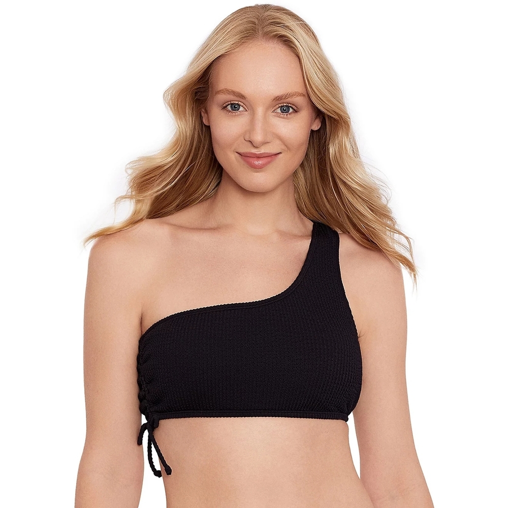 SALT + COVE Juniors Solid One Shoulder Swim Bikini Top Xsmall NEW